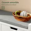 SoBuy FSR63-II-W Banc à Chaussures avec Coussin Rembourré et 2 Portes, Meuble d'Entrée – 91x30x50 cm, Blanc