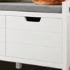 SoBuy FSR63-II-W Banc à Chaussures avec Coussin Rembourré et 2 Portes, Meuble d'Entrée – 91x30x50 cm, Blanc
