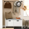 SoBuy FSR63-II-W Banc à Chaussures avec Coussin Rembourré et 2 Portes, Meuble d'Entrée – 91x30x50 cm, Blanc