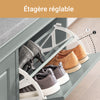 SoBuy Lot FSR64-HG + FSR79-HG – Ensemble Meubles à Chaussures Gris, Banc avec Coussin + Meuble 4 Abattants 16 Paires, Rangement Entrée 2 Pièces
