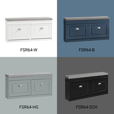 SoBuy FSR64-HG Banc à Chaussures 104 cm avec Coussin Déhoussable et 2 Abattants – Charge 150 kg – Bois FSC – Gris