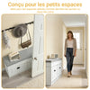 SoBuy FSR64-WG Meuble à Chaussures avec Banc d'Entrée, Coffre et Coussin – Slim 24 cm, Effet Bois Blanc