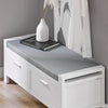 SoBuy FSR74-W Banc à Chaussures avec Coussin Rembourré et Rangement pour Entrée Couloir – 100x40x40 cm, Blanc