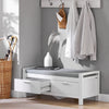 SoBuy FSR74-W Banc à Chaussures avec Coussin Rembourré et Rangement pour Entrée Couloir – 100x40x40 cm, Blanc