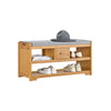 SoBuy FSR75-N Banc à Chaussures avec Tiroir et Assise, Étagère de Rangement pour Entrée Couloir – 91x34x45 cm, Naturel