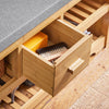 SoBuy FSR75-N Banc à Chaussures avec Tiroir et Assise, Étagère de Rangement pour Entrée Couloir – 91x34x45 cm, Naturel