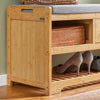 SoBuy FSR75-N Banc à Chaussures avec Tiroir et Assise, Étagère de Rangement pour Entrée Couloir – 91x34x45 cm, Naturel