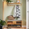 SoBuy FSR75-N Banc à Chaussures avec Tiroir et Assise, Étagère de Rangement pour Entrée Couloir – 91x34x45 cm, Naturel