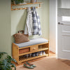 SoBuy FSR75-N Banc à Chaussures avec Tiroir et Assise, Étagère de Rangement pour Entrée Couloir – 91x34x45 cm, Naturel