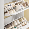 SoBuy FSR78-L-W Armoire à Chaussures Slim 24 cm – 2 Abattants, 12 Paires, Tiroir, Dos Ventilé, 75×24×96 cm, Blanc