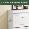 SoBuy FSR78-L-W Armoire à Chaussures Slim 24 cm – 2 Abattants, 12 Paires, Tiroir, Dos Ventilé, 75×24×96 cm, Blanc
