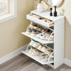 SoBuy FSR78-WG Meuble à Chaussures Gain de Place – Entrée Étroite – 54x24x82 cm Effet Bois Blanc