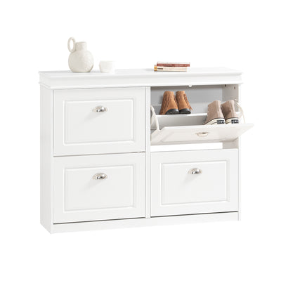 SoBuy FSR79-W Meuble à Chaussures Slim 24 cm – 4 Abattants, 16 Paires, FSC®, Blanc
