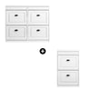 SoBuy FSR79-WG + FSR78-WG Ensemble Armoire à Chaussures 4 + 2 Abattants, Rangement 24 Paires, Gain de Place – Effet Bois Viei