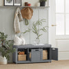 Prévente SoBuy FSR80-SG Banc à Chaussures avec Coussin Rembourré, 2 Portes et 1 Cube de Rangement pour Entrée – 90x35x45 cm, Gris Argenté
