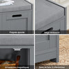 Prévente SoBuy FSR80-SG Banc à Chaussures avec Coussin Rembourré, 2 Portes et 1 Cube de Rangement pour Entrée – 90x35x45 cm, Gris Argenté
