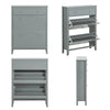 SoBuy FSR89-HG Armoire à Chaussures 2 Abattants avec Tiroir, Slim 25 cm, 12 Paires – 80x25x108 cm, Gris