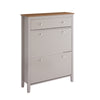 SoBuy FSR89-KA Armoire à Chaussures 2 Abattants et Tiroir, Grande Capacité 12 Paires pour Entrée Couloir – 80x25x108 cm, Marr