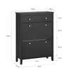 SoBuy FSR89-SCH Armoire à Chaussures 2 Abattants et Grand Tiroir, Rangement 12 Paires pour Entrée Couloir – 80x25x108 cm, Noir
