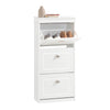 Meuble à chaussures SoBuy FSR94-W blanc 3 abattants, rangement 12 paires, fond blanc