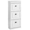 SoBuy FSR94-WG Meuble à Chaussures Slim 24 cm à 3 Abattants – Effet Bois Blanc
