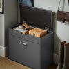 SoBuy FSR95-HG Banc à Chaussures avec Coussin Rembourré et 1 Abattant Rabattable, Charge 120 kg – 60x30x50 cm, Gris