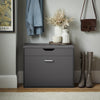 SoBuy FSR95-HG Banc à Chaussures avec Coussin Rembourré et 1 Abattant Rabattable, Charge 120 kg – 60x30x50 cm, Gris