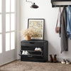 SoBuy FSR95-SCH Banc à Chaussures avec Coussin Rembourré et 1 Abattant Rabattable pour Entrée – 60x30x49 cm, Noir