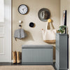 SoBuy FSR98-L-HG Banc à Chaussures avec Coussin Rembourré et 1 Abattant pour Entrée Couloir – 80x26x45 cm, Gris