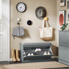 SoBuy FSR98-L-HG Banc à Chaussures avec Coussin Rembourré et 1 Abattant pour Entrée Couloir – 80x26x45 cm, Gris