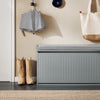 SoBuy FSR98-L-HG Banc à Chaussures avec Coussin Rembourré et 1 Abattant pour Entrée Couloir – 80x26x45 cm, Gris