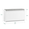 SoBuy FSR98-L-W Banc à Chaussures avec Coussin Rembourré et 1 Abattant pour Entrée Couloir – 80x26x45 cm, Blanc