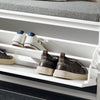 SoBuy FSR98-L-W Banc à Chaussures avec Coussin Rembourré et 1 Abattant pour Entrée Couloir – 80x26x45 cm, Blanc