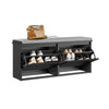 SoBuy FSR98-XL-SCH Banc à Chaussures avec Coussin et 2 Abattants – 100×26×46 cm, 158 kg, Noir