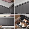 SoBuy FSR98-XL-SCH Banc à Chaussures avec Coussin et 2 Abattants – 100×26×46 cm, 158 kg, Noir