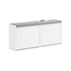 SoBuy FSR98-XL-W Banc à Chaussures avec Coussin Rembourré et 2 Abattants pour Entrée Couloir – 100x26x46 cm, Blanc