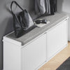 SoBuy FSR98-XL-W Banc à Chaussures avec Coussin Rembourré et 2 Abattants pour Entrée Couloir – 100x26x46 cm, Blanc