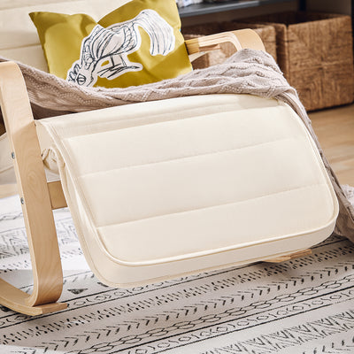 SoBuy FST16-W Fauteuil a Bascule, Relax Rocking Chair, Chaise a Bascule avec Repose-Pieds et Appui-tête réglables, Beige