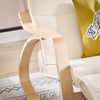 SoBuy FST16-W Fauteuil a Bascule, Relax Rocking Chair, Chaise a Bascule avec Repose-Pieds et Appui-tête réglables, Beige
