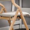 SoBuy FST40-HG Chaise Pliante Confortable en Bois – Housse Amovible Lavable – Naturel