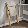 SoBuy FST40-HG Chaise Pliante Confortable en Bois – Housse Amovible Lavable – Naturel