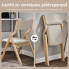 SoBuy FST40-HG Chaise Pliante Confortable en Bois – Housse Amovible Lavable – Naturel