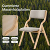 SoBuy FST40-HG Chaise Pliante Confortable en Bois – Housse Amovible Lavable – Naturel