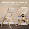 SoBuy FST40-HGx2 Lot de 2 Chaises Pliantes Rembourrées en Bois – Housse Amovible Lavable – Naturel