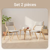 SoBuy FST40-HGx2 Lot de 2 Chaises Pliantes Rembourrées en Bois – Housse Amovible Lavable – Naturel