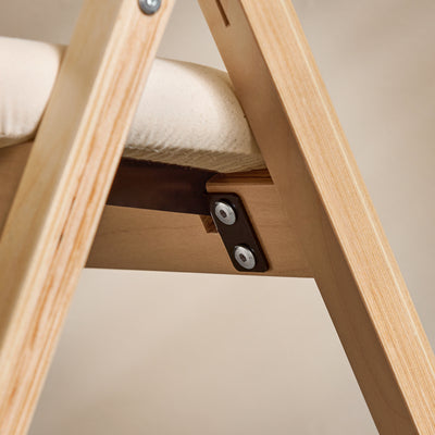 SoBuy FST40-W Chaise Pliante Confortable en Bois – Assise et Dossier Rembourrés – Blanc