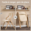 SoBuy FST40-Wx2 Lot de 2 Chaises Pliantes Rembourrées en Bois – Blanc