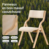 SoBuy FST40-Wx2 Lot de 2 Chaises Pliantes Rembourrées en Bois – Blanc