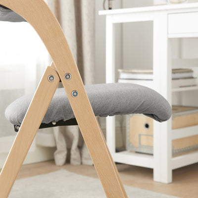 SoBuy FST92-Nx2 Lot de 2 Chaises Pliantes Rembourrées en Bois – Gris Clair