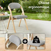 SoBuy FST92-N Chaise Pliante Rembourrée en Bois – Gain de Place – Gris
